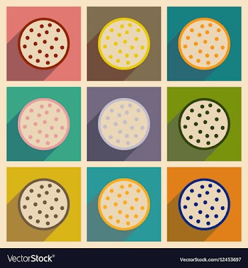 Concept of flat icons with long shadow cookie vector image