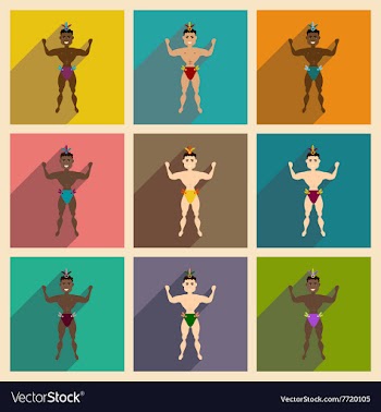 Concept of flat icons with long shadow dancer man vector image