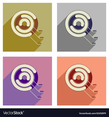 Concept of flat icons with long shadow diagram vector image