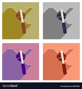 Concept of flat icons with long shadow diagram vector image