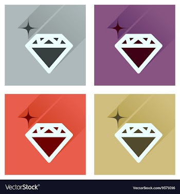 Concept of flat icons with long shadow diamond vector image