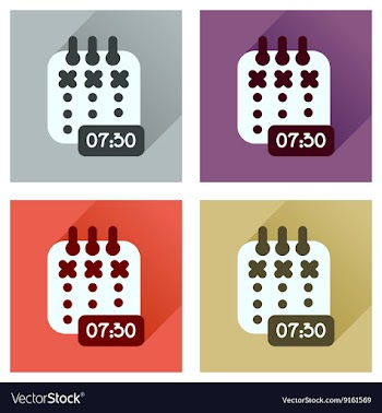 Concept of flat icons with long shadow diary vector image