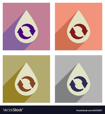 Concept of flat icons with long shadow drop vector image