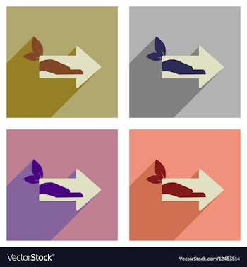 Concept of flat icons with long shadow eco arrow vector image