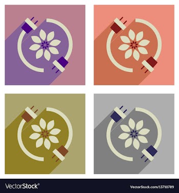 Concept of flat icons with long shadow eco energy vector image