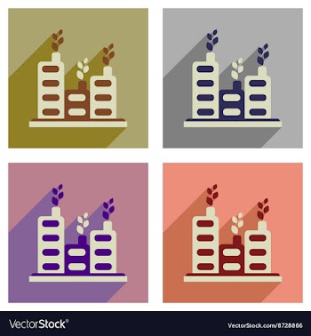 Concept of flat icons with long shadow Eco-house vector image