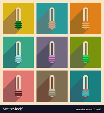 Concept of flat icons with long shadow eco light vector image