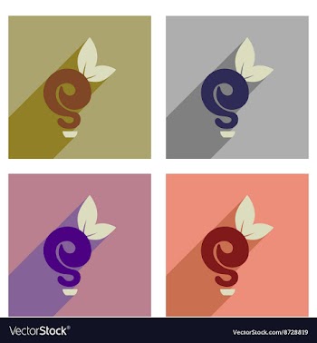 Concept of flat icons with long shadow eco light vector image