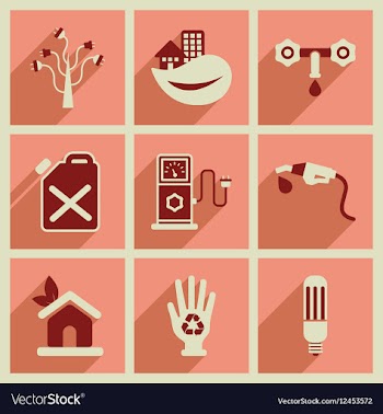 Concept of flat icons with long shadow eco safety vector image