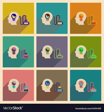 Concept of flat icons with long shadow eco vector image