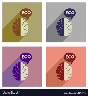 Concept of flat icons with long shadow eco vector image