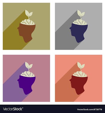 Concept of flat icons with long shadow eco vector image