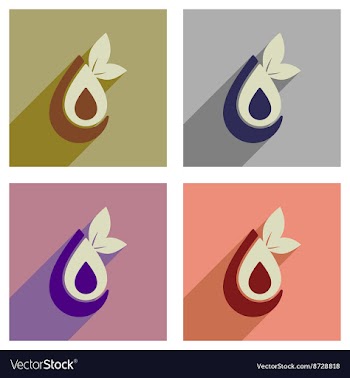 Concept of flat icons with long shadow eco water vector image