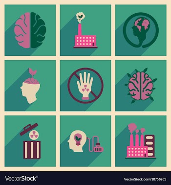 Concept of flat icons with long shadow ecology vector image