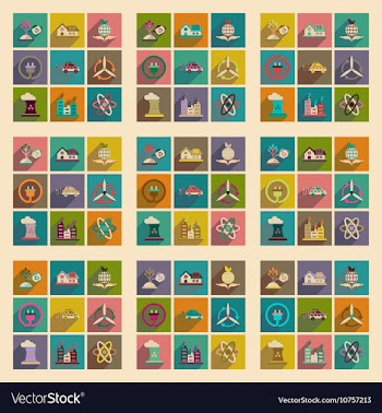 Concept of flat icons with long shadow ecology vector image