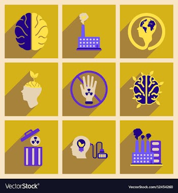 Concept of flat icons with long shadow ecology vector image