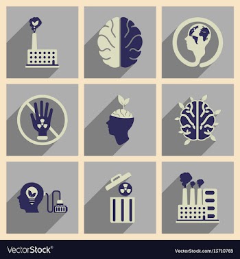Concept of flat icons with long shadow ecology vector image
