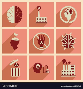 Concept of flat icons with long shadow ecology vector image