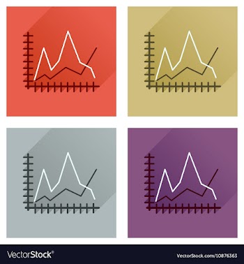 Concept of flat icons with long shadow economic vector image