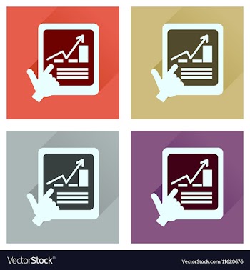 Concept of flat icons with long shadow economic vector image