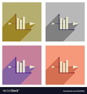 Concept of flat icons with long shadow economic vector image