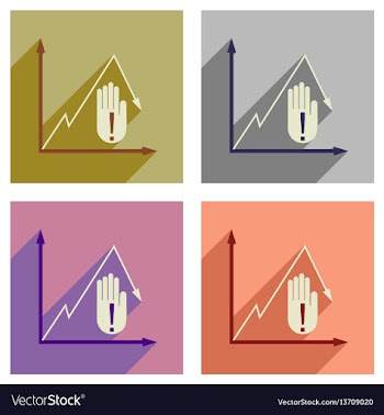 Concept of flat icons with long shadow economic vector image