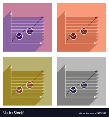 Concept of flat icons with long shadow economic vector image