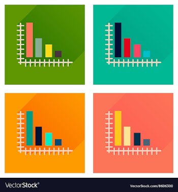 Concept of flat icons with long shadow economic vector image