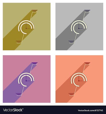 Concept of flat icons with long shadow economic vector image