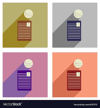 Concept of flat icons with long shadow economic vector image