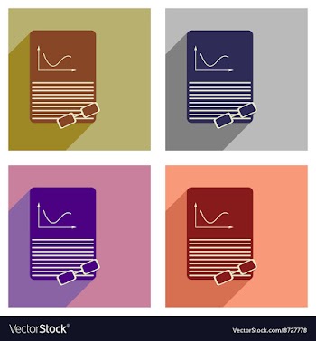 Concept of flat icons with long shadow economic vector image