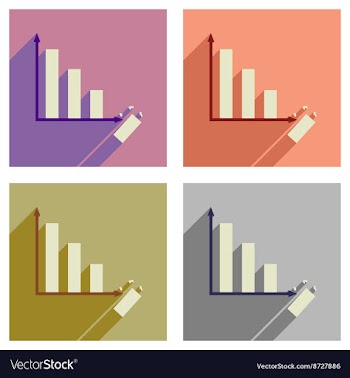 Concept of flat icons with long shadow economic vector image