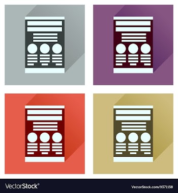 Concept of flat icons with long shadow economic vector image