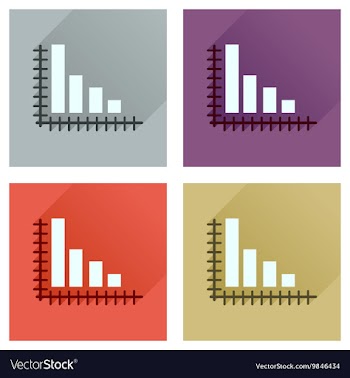 Concept of flat icons with long shadow economic vector image