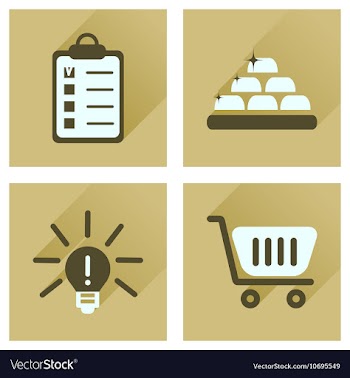 Concept of flat icons with long shadow economics vector image
