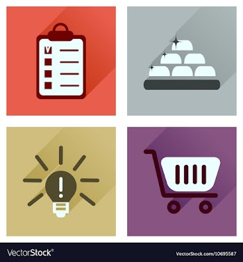Concept of flat icons with long shadow economics vector image