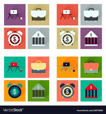 Concept of flat icons with long shadow economics vector image