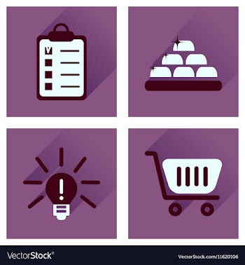 Concept of flat icons with long shadow economics vector image