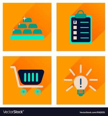 Concept of flat icons with long shadow economics vector image