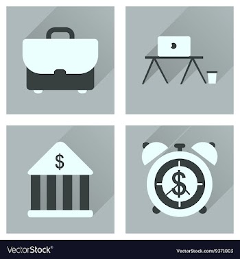 Concept of flat icons with long shadow economics vector image