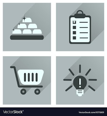 Concept of flat icons with long shadow economics vector image