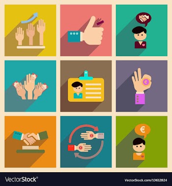 Concept of flat icons with long shadow economy vector image
