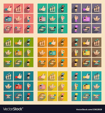 Concept of flat icons with long shadow economy vector image