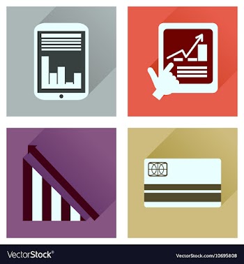Concept of flat icons with long shadow economy vector image