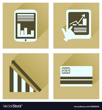 Concept of flat icons with long shadow economy vector image