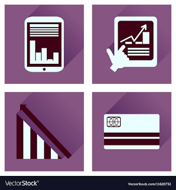Concept of flat icons with long shadow economy vector image