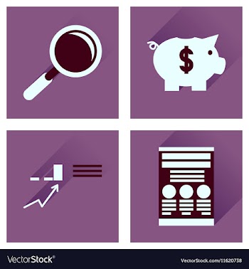 Concept of flat icons with long shadow economy vector image