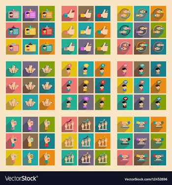 Concept of flat icons with long shadow economy vector image