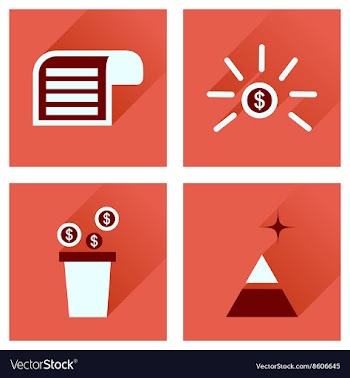 Concept of flat icons with long shadow economy vector image