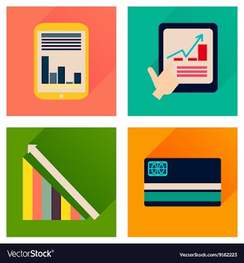 Concept of flat icons with long shadow economy vector image